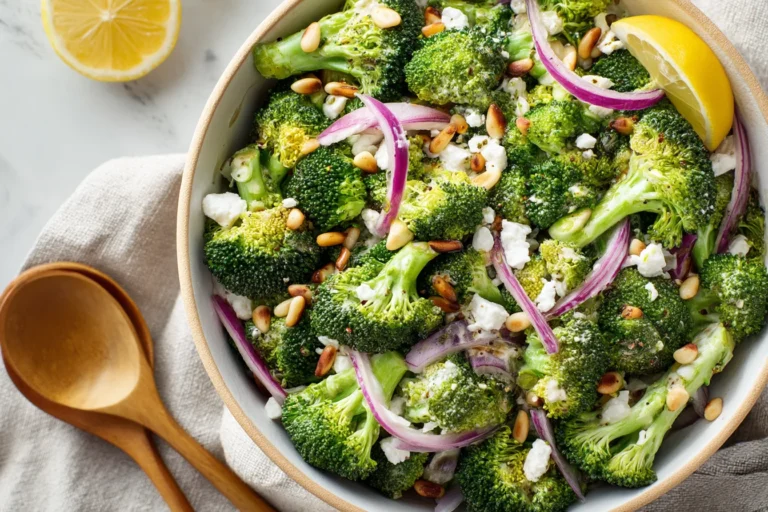Brokkolisalat mit Pinienkernen