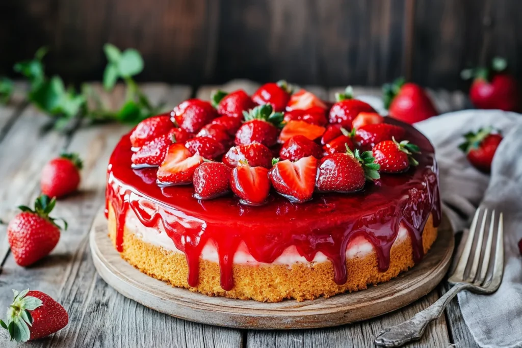 Erdbeerkuchen mit Vanillepudding Erdbeerkuchen mit Vanillepudding 2