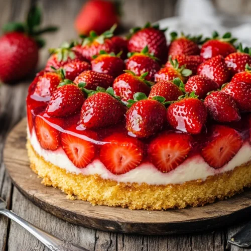 Erdbeerkuchen mit Vanillepudding Rezept 1 Erdbeerkuchen mit Vanillepudding