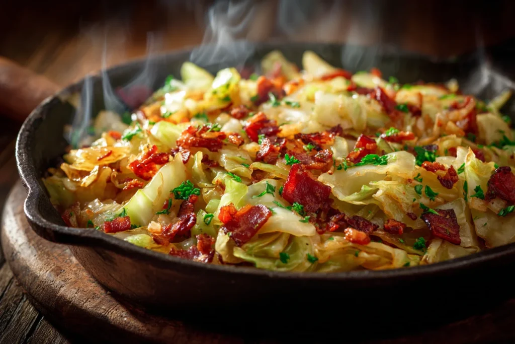 Fried Cabbage with Bacon Recipe Rezept 1 Fried Cabbage with Bacon Recipe 2