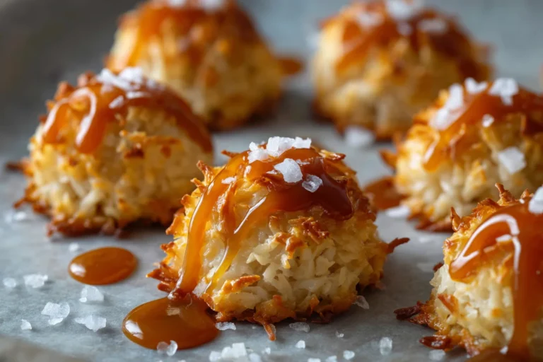 No Bake Salted Caramel Coconut Macaroons Recipe