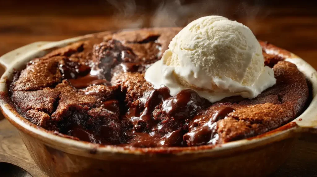 Südstaaten Schokoladen Cobbler Südstaaten Schokoladen Cobbler frisch gebacken mit Schokosauce