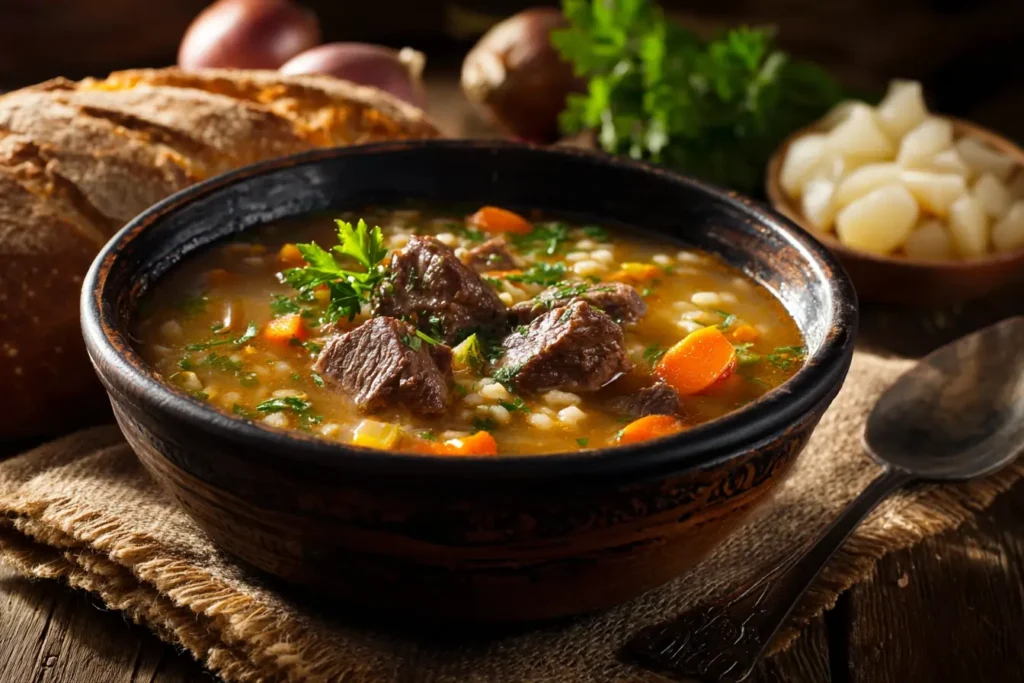 Graupensuppe mit Rindfleisch Rezept