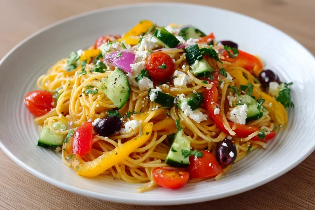 Spaghettisalat schnell gemacht Spaghettisalat schnell gemacht