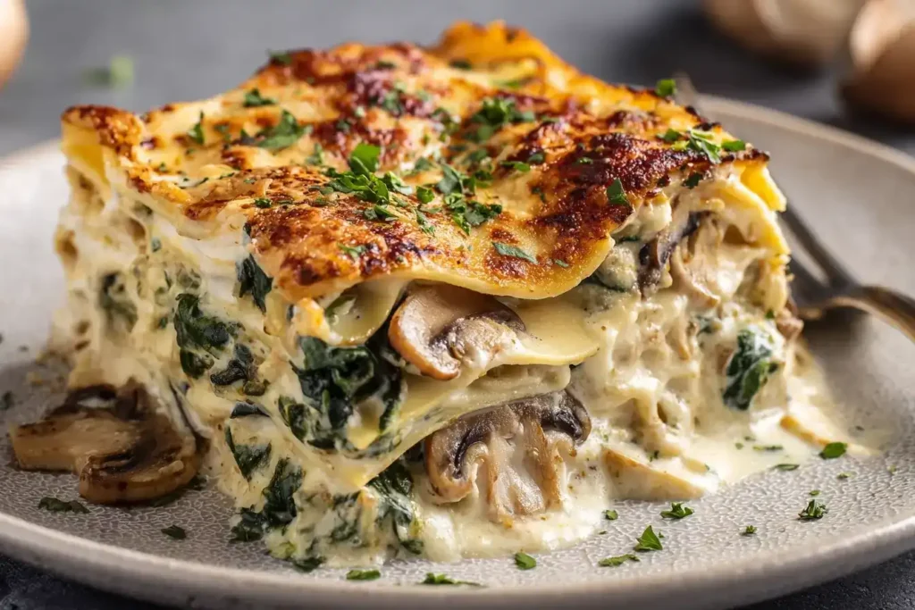 Spinat-Champignon-Lasagne – Cremig, herzhaft & vegetarisch