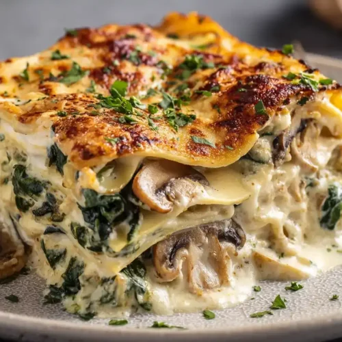 Spinat-Champignon-Lasagne – Cremig, herzhaft & vegetarisch