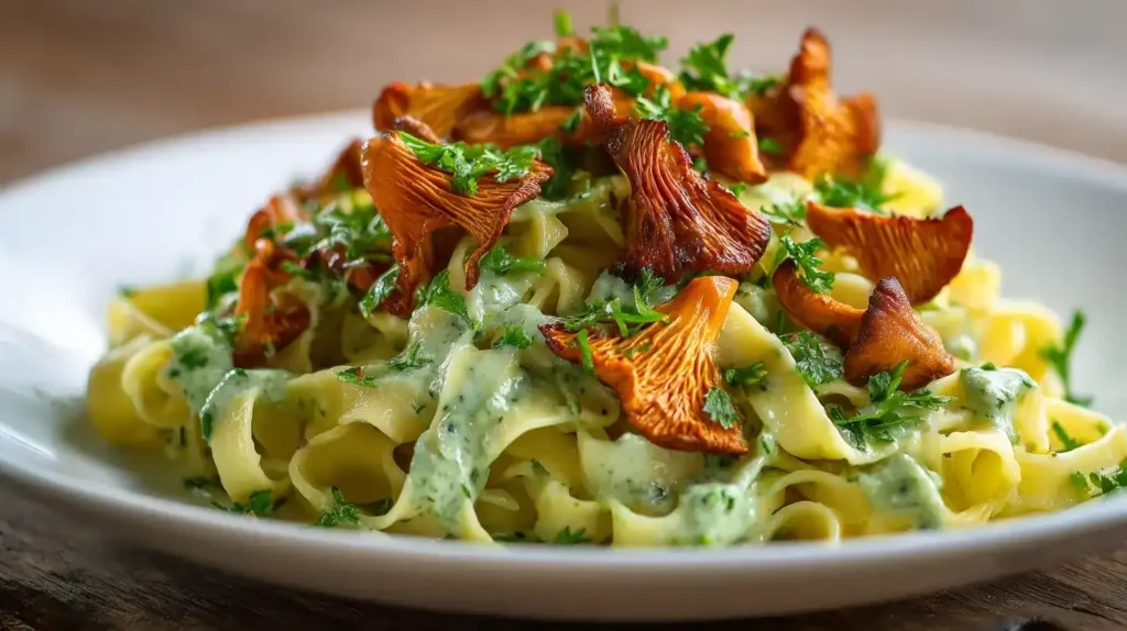 Cremige Pfifferling Pasta mit Petersilie