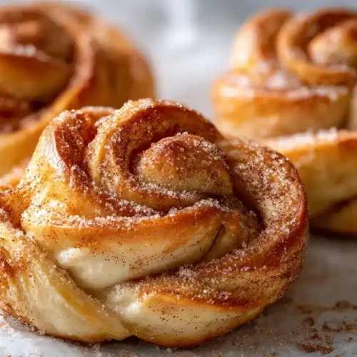 Frisch gebackene Franzbrötchen-Cruffins mit Zimt und Zucker im Muffinblech
