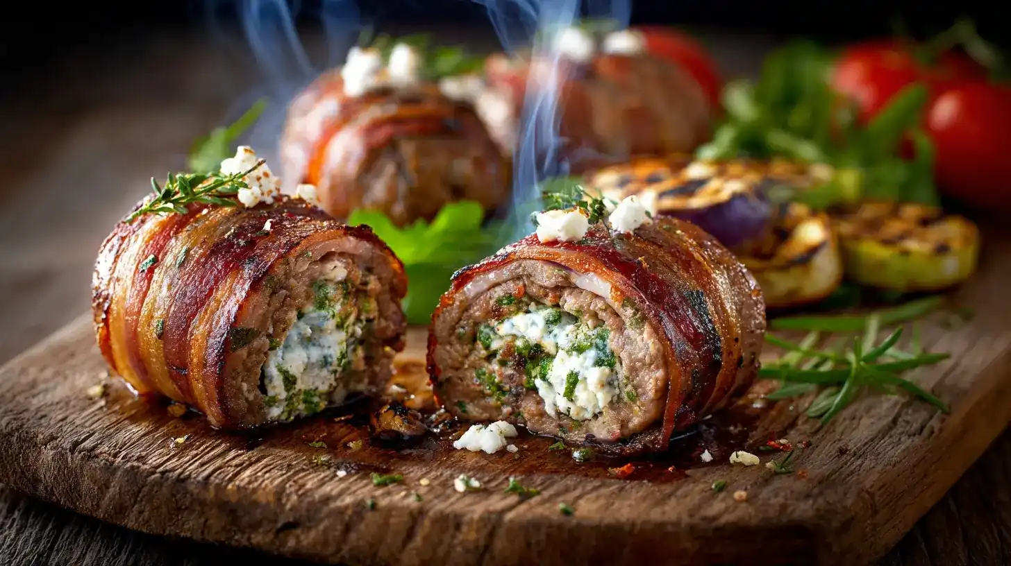Gefüllte Frikadellen vom Grill – Feta-Bacon Genuss