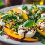 Mango-Mozzarella-Caprese mit Rucola und Pinienkernen