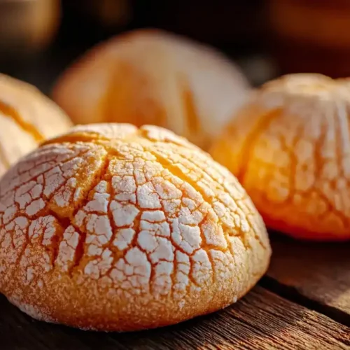 Mexikanische Conchas frisch gebacken mit süßem Topping