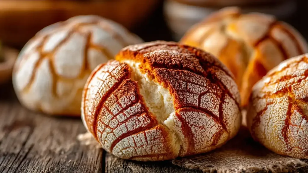 Nahaufnahme von mexikanischen Conchas mit Muschel-Muster