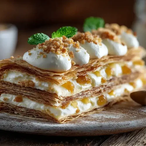 Napoleon-Kuchen mit knusprigen Teigböden und Vanille-Buttercreme