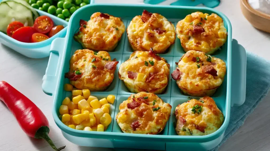 Goldbraune Pizzabites als Snack für Schule und Büro in der Brotdose