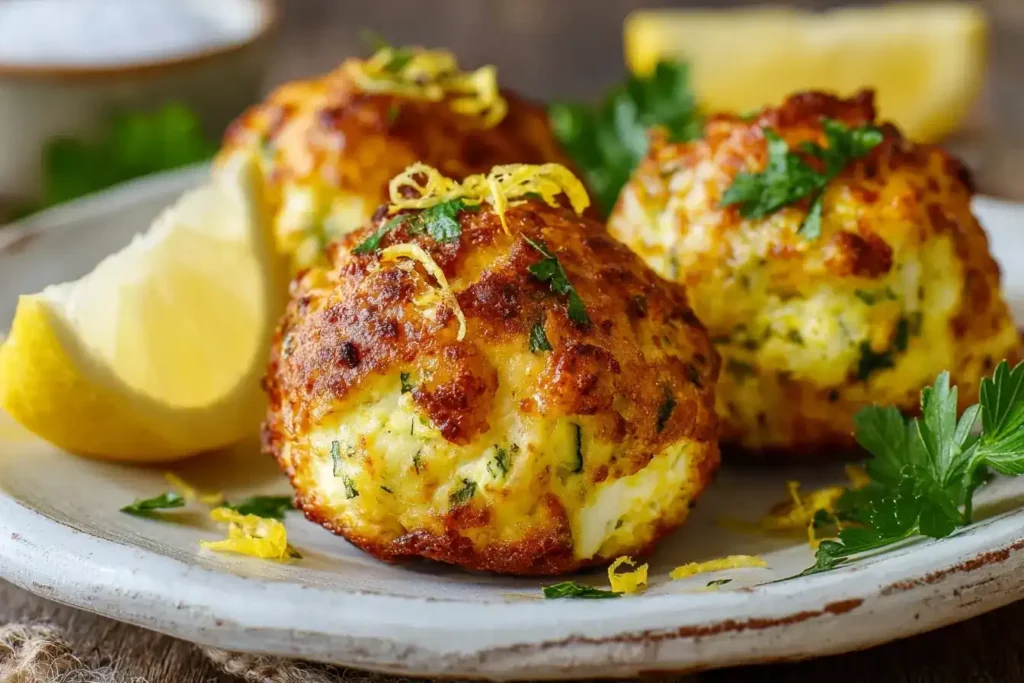 Mediterraner Snack: Zucchini-Feta-Bällchen mit Zitronenzeste