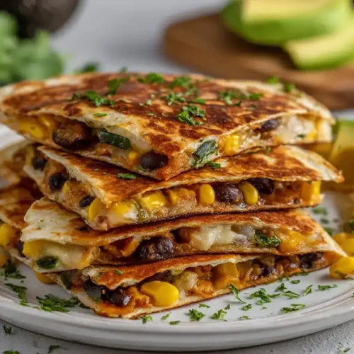Frische Zucchini-Tortillas mit geschmolzenem Käse und Petersilie