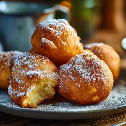Fluffige Apfelkrapfen aus dem Airfryer mit Puderzucker