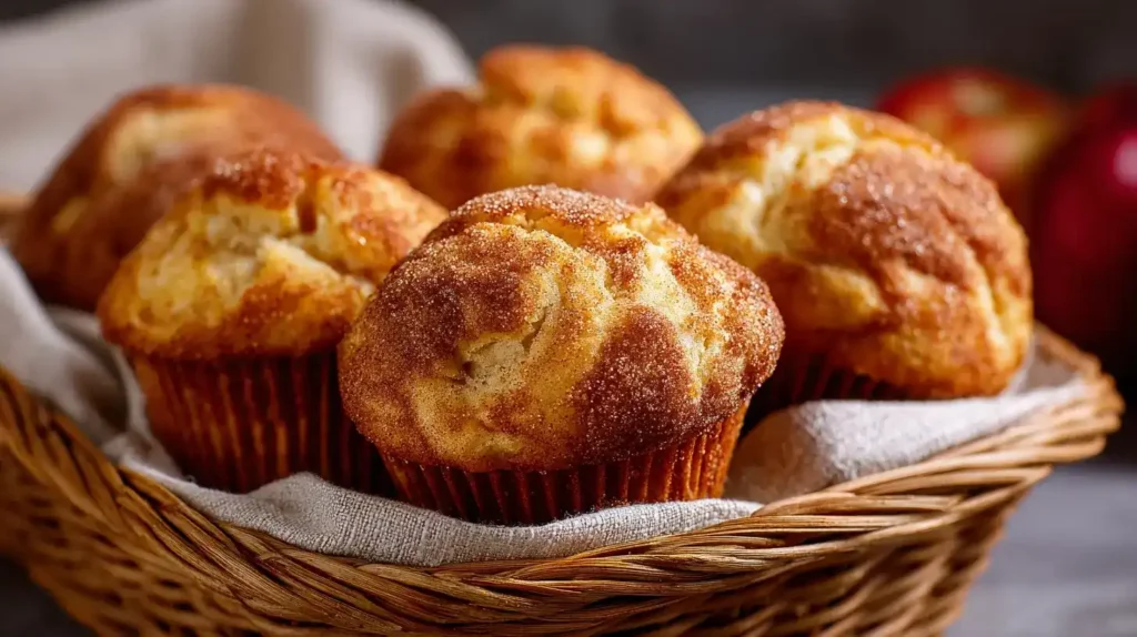 Frisch gebackene Apfelmuffins aus der Heißluftfritteuse, goldbraun und saftig