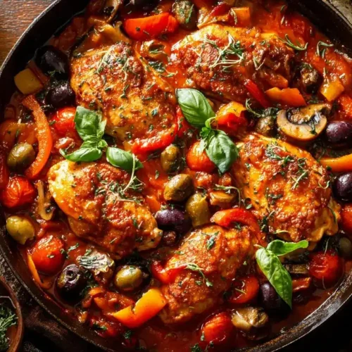 Chicken Cacciatore in aromatischer Tomatensoße mit Gemüse