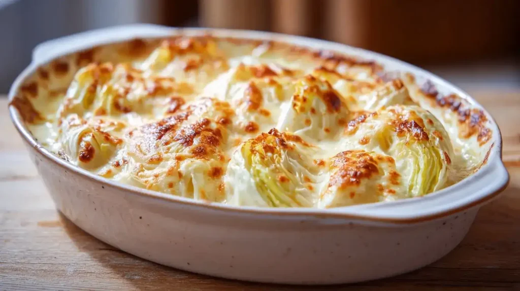 Cremiger Chinakohl-Auflauf mit Käse überbacken