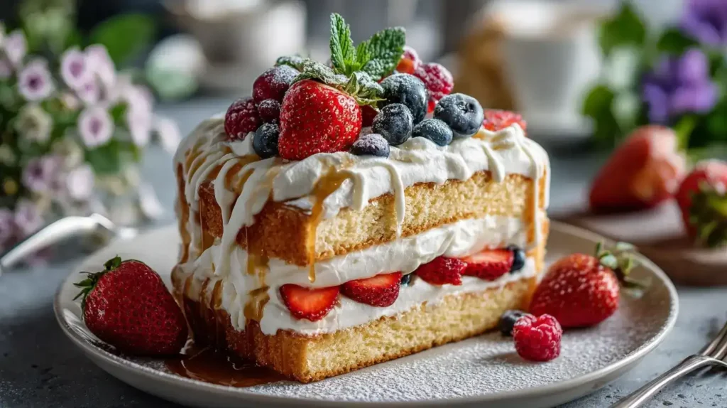 Milchmädchenkuchen Rezept mit cremiger Sahnefüllung und Kondensmilch