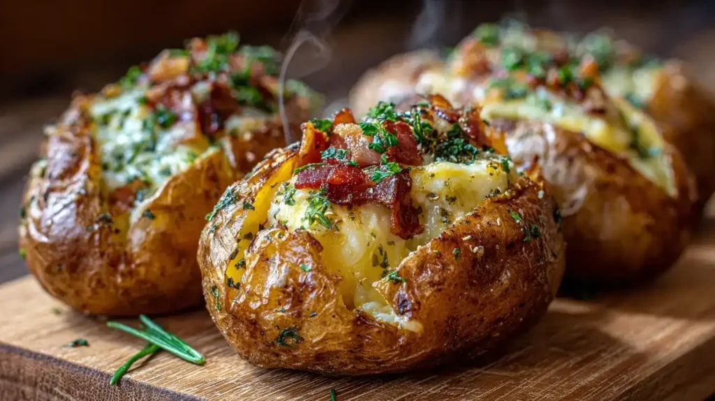 Knusprige Ofenkartoffeln aus dem Airfryer mit Käse und Speck