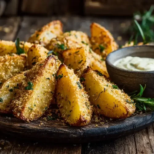 Knusprige Parmesan-Kartoffeln aus dem Ofen mit Kräutern und Käse