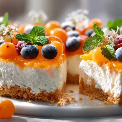 Sanddorn-Torte auf Springform, fruchtig-cremiger Genuss