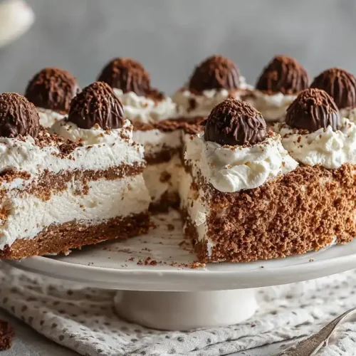 Schokokuss-Torte auf Biskuitboden mit cremiger Quark-Sahne-Füllung