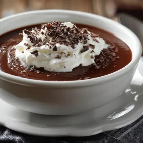 Schokoladensuppe Rezept – cremiges Dessert in Schale serviert