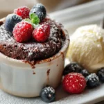 Saftiger Tassenkuchen aus dem Airfryer mit Schokolade und Banane, serviert in kleiner Tasse