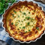 Thunfisch-Quiche mit goldbrauner Käsekruste im Ofen gebacken