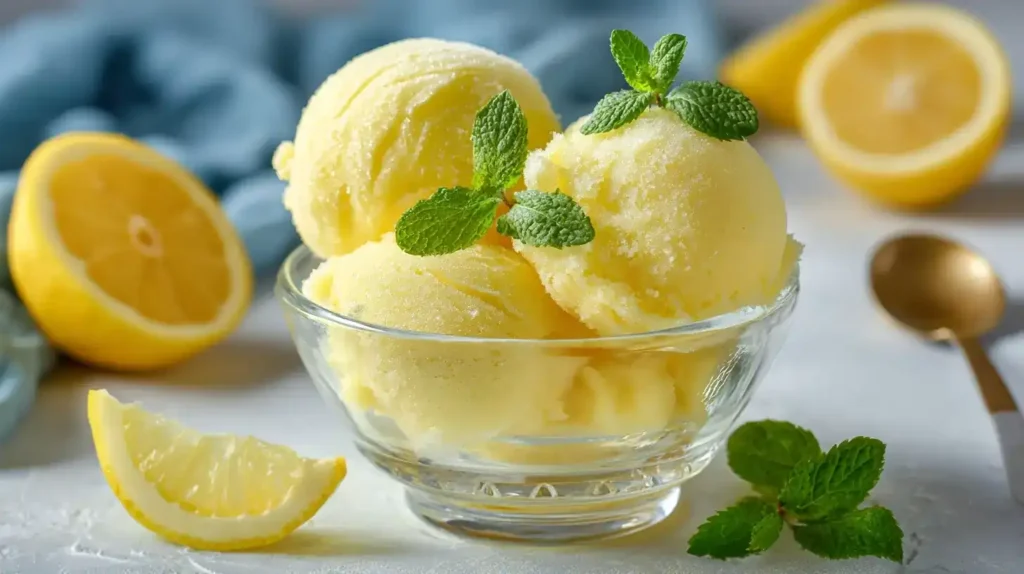 Zitronensorbet – erfrischendes Sommerdessert selber machen
